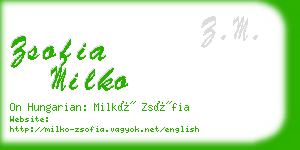 zsofia milko business card